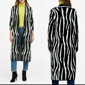 Banana Republic Zebra Duster Cardigan Black Small